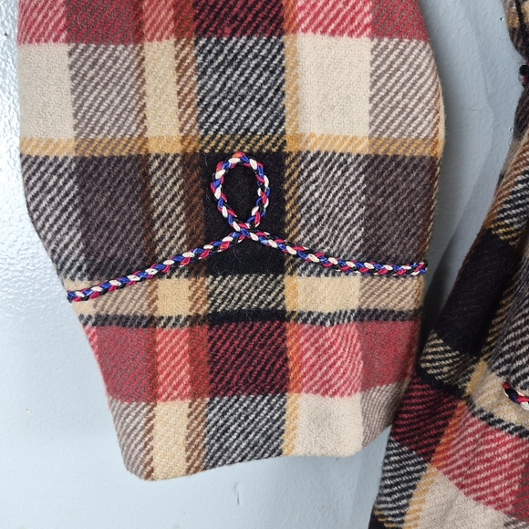 Cockatoo Coat Rockabilly Wool Tartan Plaid Blanket Robe M Unisex Vintage - Picture 10 of 16